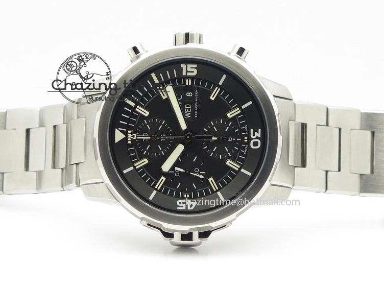 MIROTIME 0504 Classic Aquatimer Chrono IW376803 V6F 1:1 Best Edition Black Dial On SS Bracelet A 7361